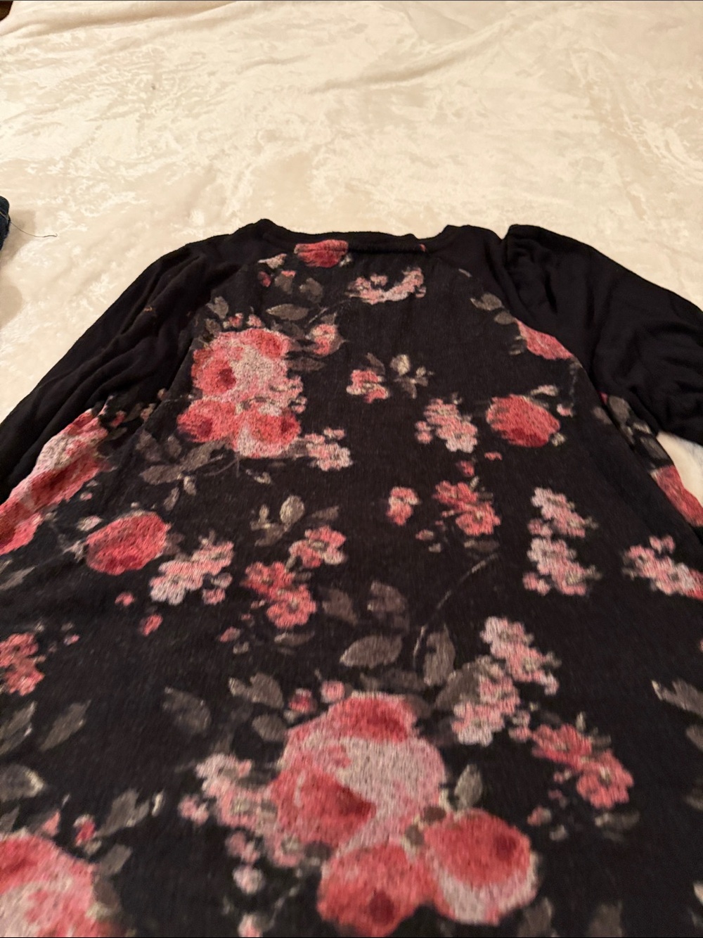 Maurices Black Floral Tunic Top